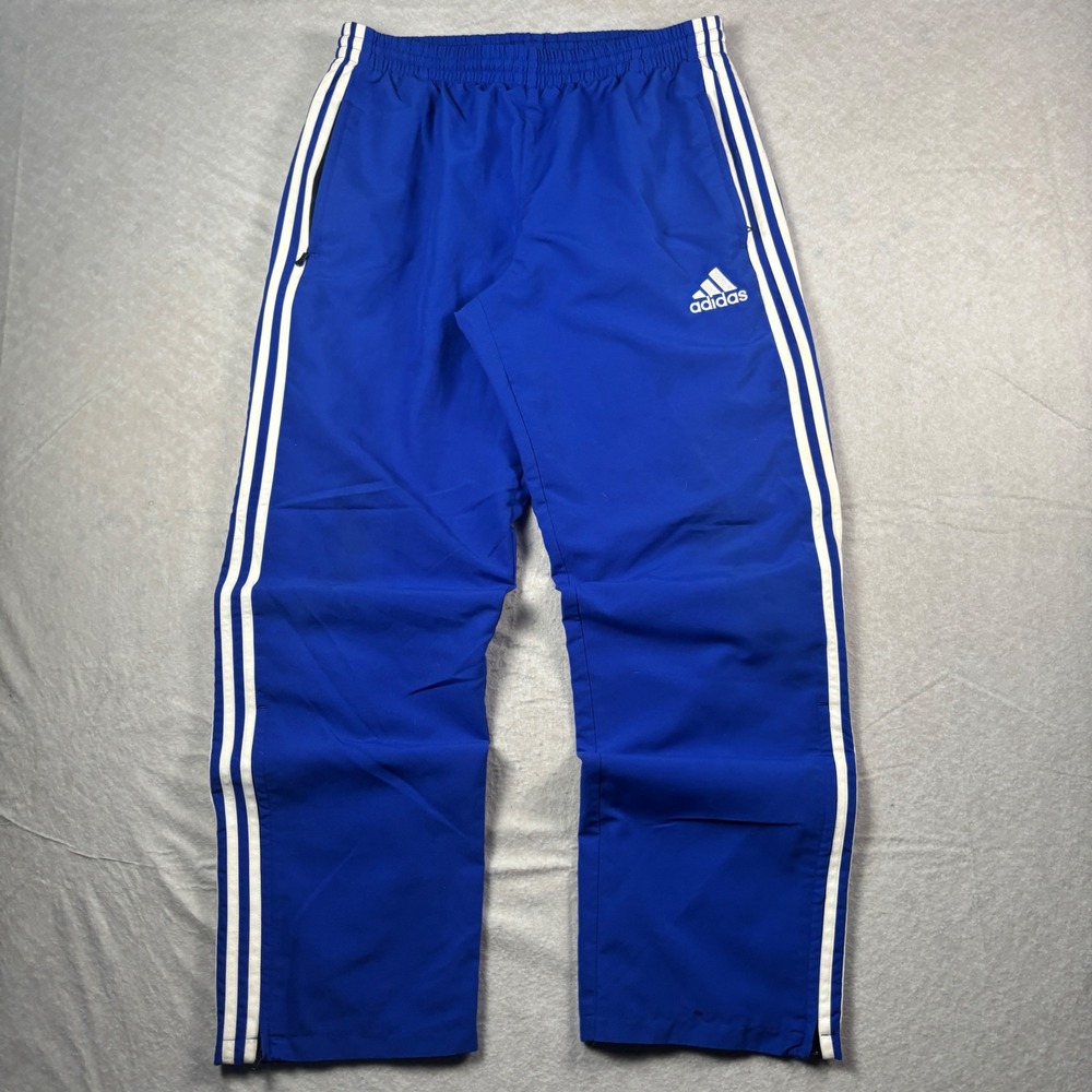 Blue Y2k Adidas Baggy Track Pants 3 Stripes – Size M